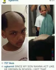 Choquant - Un père punit son fils en lui coupant les cheveux, et poste la photo sur Instagram