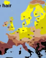 Répartition des blonds et des roux en Europe