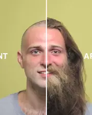 Incroyable, il fait pousser sa barbe et ses cheveux en moins de 30 secondes !