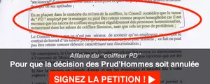 Affaire du coiffeur PD : signez la pétition pour invalider la décision des Prud'Hommes