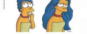 Marge Simpson avec les cheveux lissés