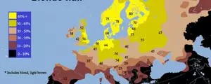 Répartition des blonds et des roux en Europe