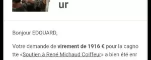 René Michaud a reçu la cagnotte solidaire des coiffeurs hier !